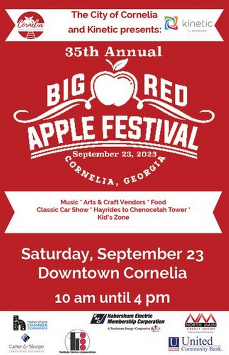 35th Annual Big Red Apple Festival Sep 23, 2023 Banks County